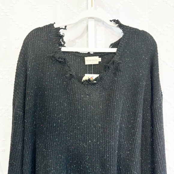 🥈 398. Ninexis NWT Black Speckled Distressed Sweater Dress – Size 3X - Picture 4 of 10